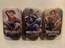 ONE PIECE CARD GAME - TIN PACK SET VOL 2 (TS-02, OP13) 3x Total Tins FAST SHIP - Image 1