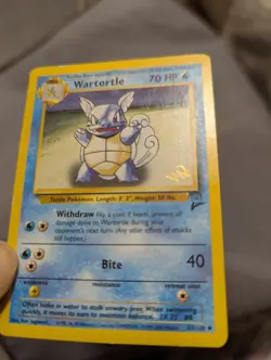 Wartortle Pokemon Base Set 2 Rare Promo Card Gold W Stamped WOTC (63/130) - MP - Image 3