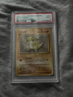Pokemon Card Sandshrew No. 027 No Rarity Symbol Base Set 1st 1996 PSA 9 MINT - Image 1