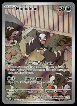 Pokemon Cards Houndour 204/197 Obsidian Flames Illustration Rare NM - Image 1