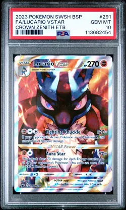 Lucario VSTAR SWSH291 SWSH: Sword & Shield Black Star Promo Card Full Art PSA 10 - Image 1