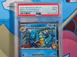 Misty's Gyarados - 2025 Pokemon Destined Rivals STAFF Prerelease #049 - PSA 9 - Image 2