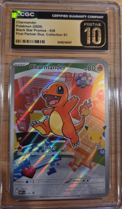 Pokemon TCG Charmander Promo Holo CGC Pristine 10 Black Star 038. 1st Partners - Image 1