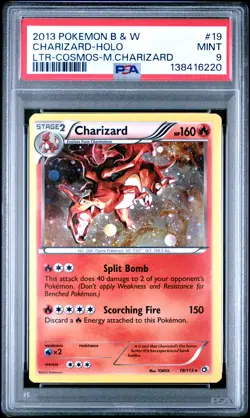 2013 POKEMON B&W LEGEND TREASURES COSMOS-MEGA CHARIZARD #19 CHARIZARD-HOLO PSA 9 - Image 1