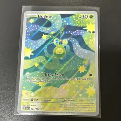 Pokemon TCG Budew 221/217 ASC Basic Holo Plant Character Card English - Image 1