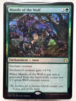 Mantle Of The Wolf MINT* FOIL PRERELEASE Theros Beyond Death 178/254 -UnltdCards - Image 1