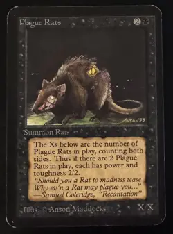 1993 MTG Plague Rats ALPHA (ID 74) - Image 1