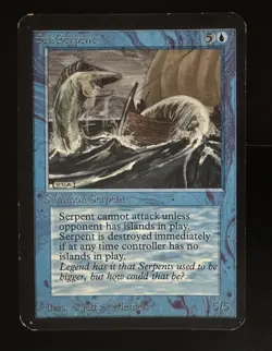 Sea Serpent—ALPHA (1993) Magic The Gathering (ID 85) - Image 1