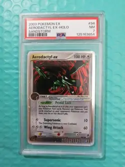 2003 POKEMON EX SANDSTORM #94 AERODACTYL EX-HOLO PSA 7 - Image 1