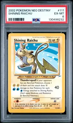 2002 POKEMON NEO DESTINY #111 SHINING RAICHU PSA 6 - Image 1