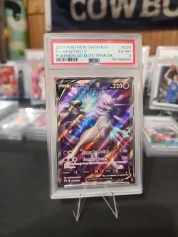 2022 Pokemon Go ETB Full Art MEWTWO V Black Star Promo #SWSH229 PSA 6 GEM MINT - Image 1