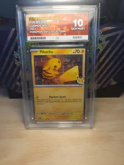 Pikachu 051/162 Ace 10 Pokemon 30th Anniversary Stamped Cosmos Holo Promo - Image 1