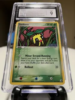 SUNKERN 2005 POKEMON EX UNSEEN FORCES (STAMPED) #76 REVERSE HOLO CGC 9 POP 35! - Image 2