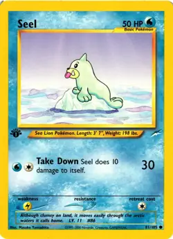 Pokemon TCG Seel 81/105 1st Edition Common Neo Destiny VLP - Image 1
