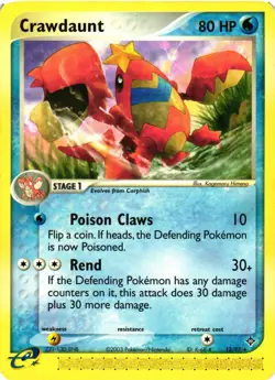 Pokemon TCG EX Dragon 13/97 Crawdaunt Rare LP - Image 1
