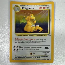 Pokemon Dragonite 4/62 Fossil Holo Rare Unlimited 100HP Stage 2 TCG English - Image 1