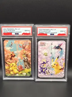 PSA 10 SEQUENTIAL Let's Have Fun Spring Pokeka Sticker Pokemon Japanese Set of 2 - Image 1