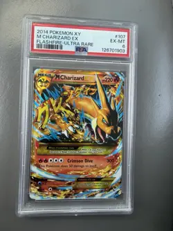 Pokemon M Charizard EX Flashfire Secret Ultra Rare Holo 107/106 PSA 6 2014 - Image 1