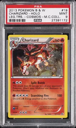 2013 POKEMON B&W LEGEND TREASURES COSMOS-MEGA CHARIZARD #19 CHARIZARD-HOLO PSA 9 - Image 1