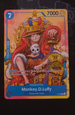 One Piece Monkey D Luffy P-043 2nd Anniversary Stamped Promo LP - Image 1