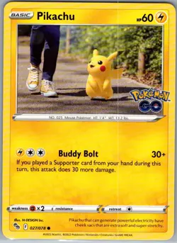 Pikachu 027/078 Non Holo Pokemon GO - Pokemon Card - NM - Image 1