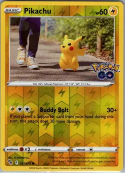 Pikachu 027/078 Reverse Holo Pokemon GO - Pokemon Card - NM - Image 1
