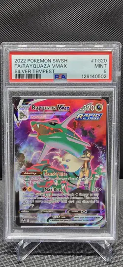 Pokemon TCG SWSH Rayquaza VMAX Ultra Rare Holo Card TG20/TG30 PSA 9 - Image 1