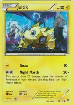 POKEMON CARD JOLTIK 26/119 NO 595 ATTACHING POKEMON TCG CCG - Image 1