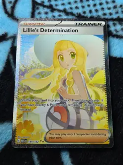 Pokemon Lillie's Determination Trainer Full Art Holo Rare 184/132 Me01 - Image 1