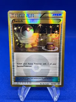 Pokemon XY Primal Clash Switch 163/160 Gold Secret Rare DMG/Creased - Image 1