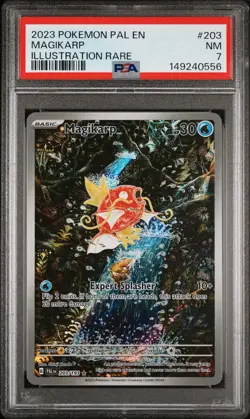 2023 POKEMON PAL EN-PALDEA EVOLVED ILLUSTRATION RARE #203 MAGIKARP PSA 7 - Image 1