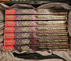 SEALED Great Tusk/Iron Treads Premium Collection Pokemon Paldean Fates | 7 Boxes - Image 2