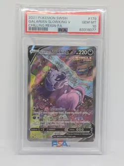 2021 POKEMON SWORD & SHIELD CHILLING REIGN FULL ART/GALARIAN SLOWKING V PSA 10 - Image 1
