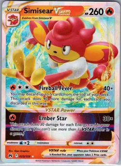 Simisear VSTAR 023/159 Crown Zenith - Pokemon Card - NM - Image 1