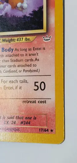 Entei Pokemon Card 17/64 WOTC Neo Revelations Vintage Non-holo - Image 4