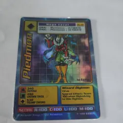 Digimon CCG Piedmon Bo-42 Holo 1st Edition Mega Card 1999 Bandai Vintage - Image 1