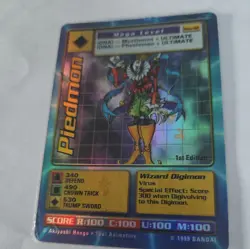 Digimon CCG Piedmon Bo-42 Holo 1st Edition Mega Card 1999 Bandai Vintage - Image 3