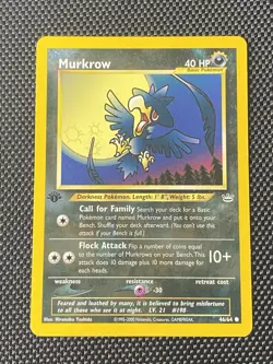 Murkrow 46/64 1st Edition Pokemon Neo Revelation Card Common LP+ - Image 1