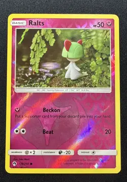 REVERSE HOLO Ralts 139/214 (MINT!!) Yuka Morii Clay - Lost Thunder Pokemon TCG - Image 1