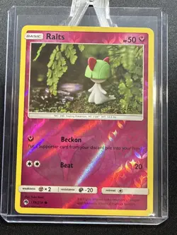 REVERSE HOLO Ralts 139/214 (MINT!!) Yuka Morii Clay - Lost Thunder Pokemon TCG - Image 3