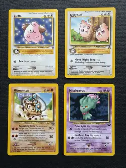Pokemon WOTC Black Star Promo Lot Cleffa Igglybuff Hitmontop Misdreavus - Image 1