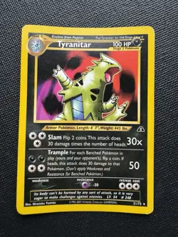 Pokemon Tyranitar 31/75 Neo Discovery Non Holo Rare WOTC Vintage DMG - Image 1