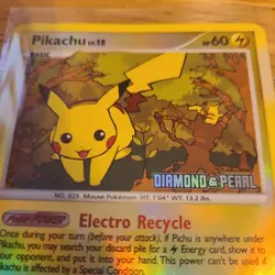 Pikachu - 94/123 (Diamond & Pearl) Stamped Reverse Holo Pokemon TCG LP - Image 2