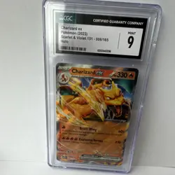 Pokemon Charizard ex CGC 9 Holo 006/165 Scarlet & Violet 151 Double Rare HP 330 - Image 1