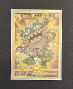 Pokemon Galarian Perrserker Gold Secret Rare 205/192 Rebel Clash NM - Image 4
