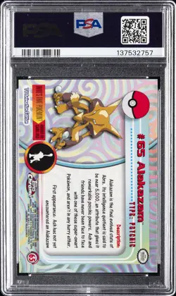 2000 TOPPS CHROME POKEMON T.V. #65 ALAKAZAM PSA 10 - Image 2