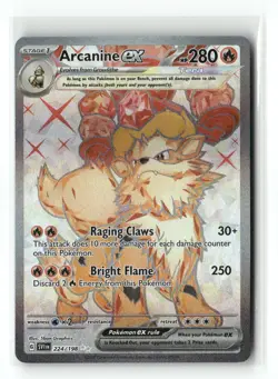 Arcanine ex 224/198 Ultra Rare Scarlet & Violet Pokemon Holo Near Mint - Image 1