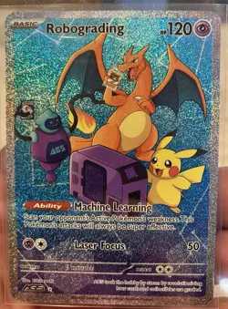 AGS Robograding Charizard Pikachu Full Art Foil Pokemon TCG Card 120 HP - Image 1