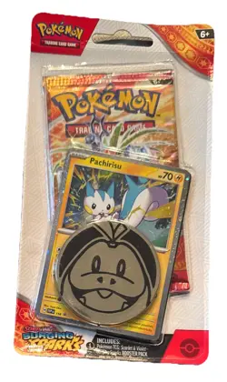 Pokemon Cards S&V: Surging Sparks PACHIRISU BLISTER PACK 1 Booster + Coin $2 +++ 820650853319 - Image 1