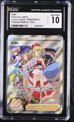 CGC 10 Irida GG63/GG70 Galarian Gallery Crown Zenith Pokemon Card - Image 1